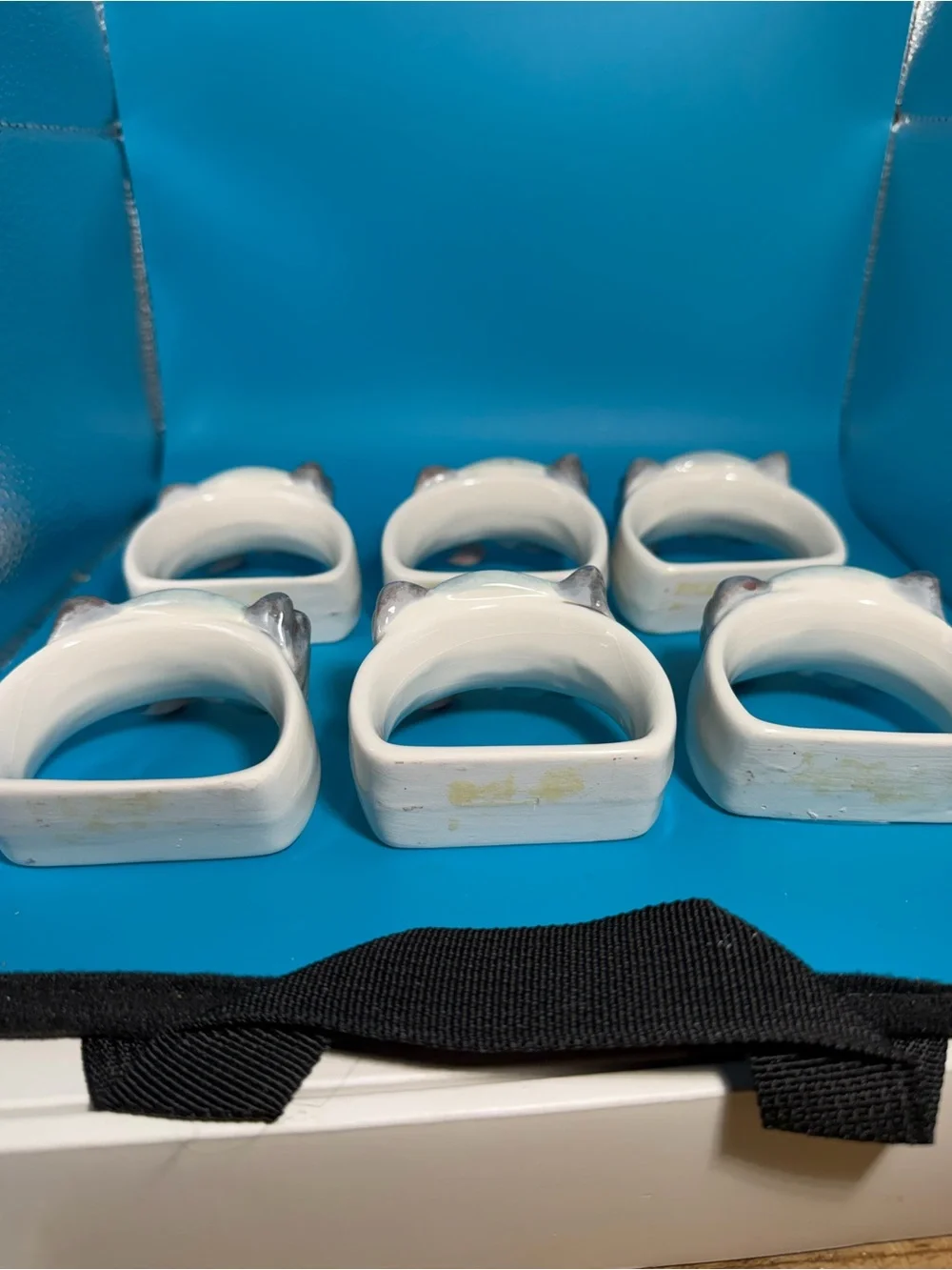 Set of 6 Maryland Blue Crab Ceramic Napkjn Rings